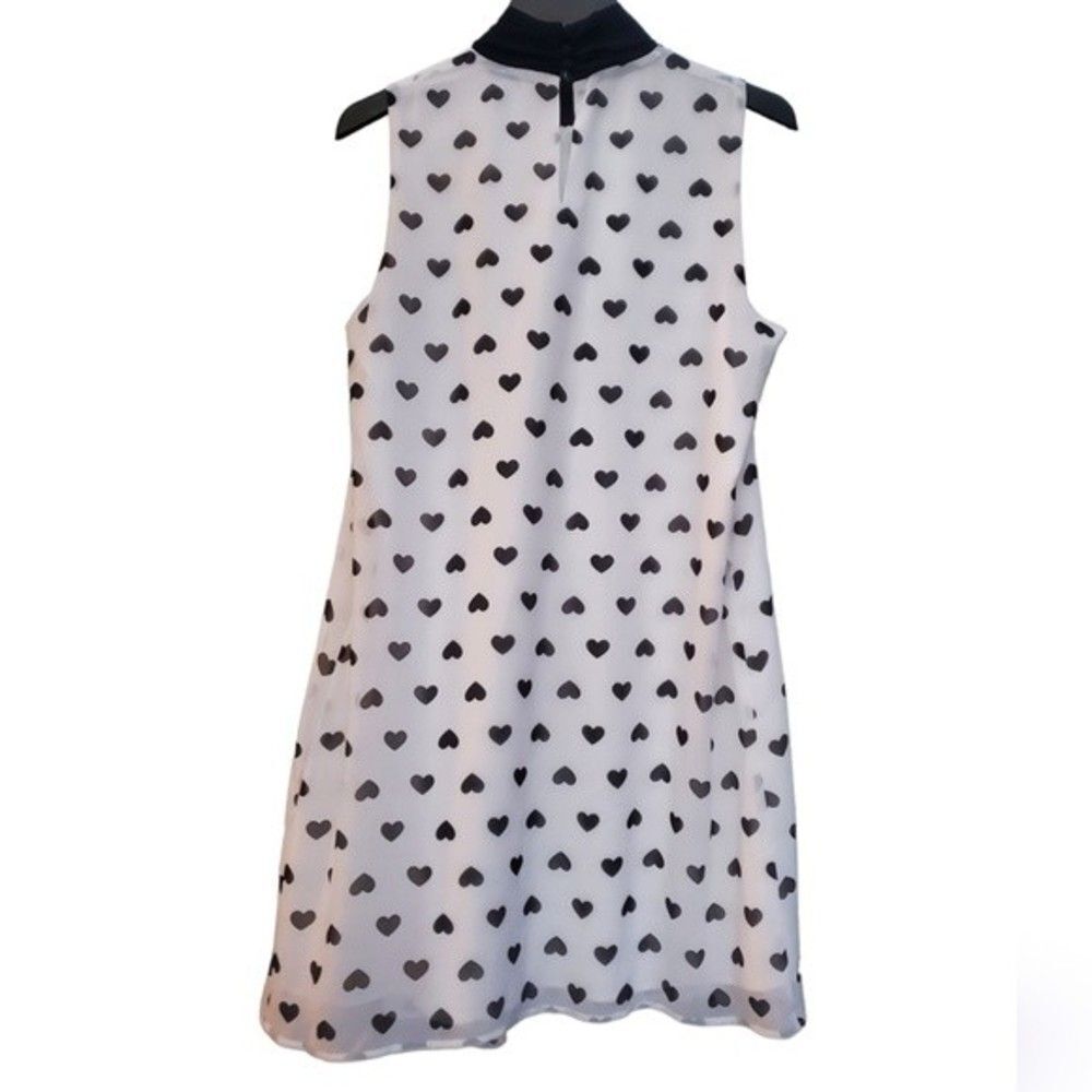 NWT New York & Company White and Black Hearts Women's Shift Dress - Picture 7 of 16